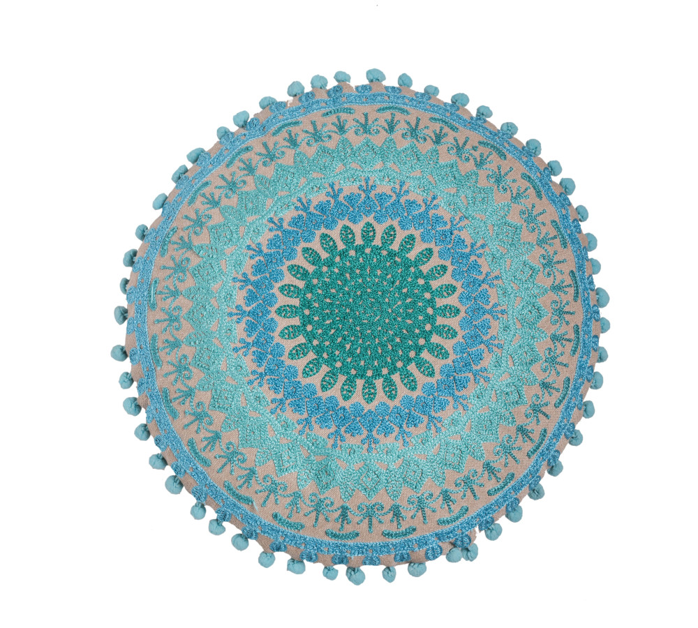 CUSHION COVER CHAKRAS AQUA AND BLUE CUSHION COVER CHAKRAS AQUA AND BLUE