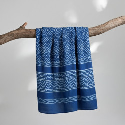 INDIGO HAND PRINTED STOLE #2