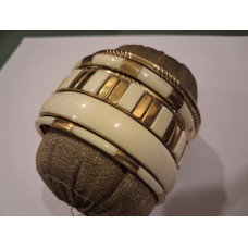 Bangle Set of 6 White and Gold