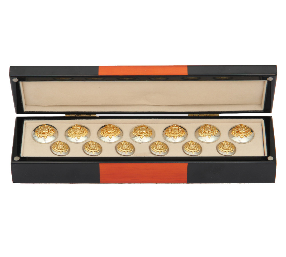 Royal Crest Blazer Button Set - Silver Plate 