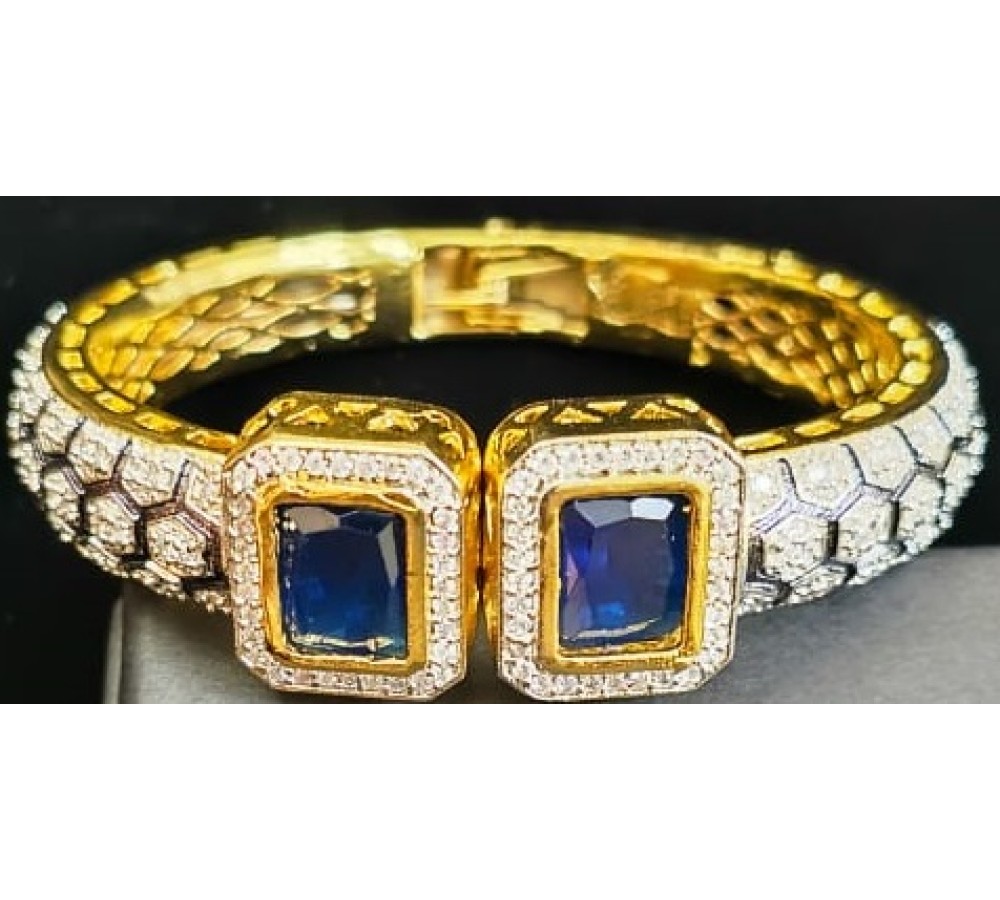 Cuff Antique Design with Blue Stone