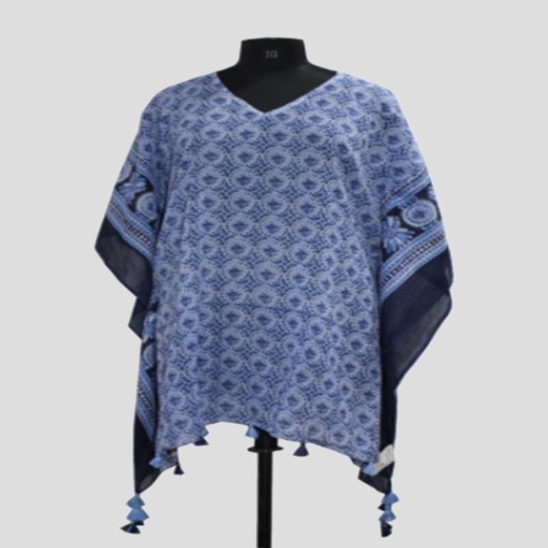 KAFTAN COTTON PRINTED WITH TASSELS