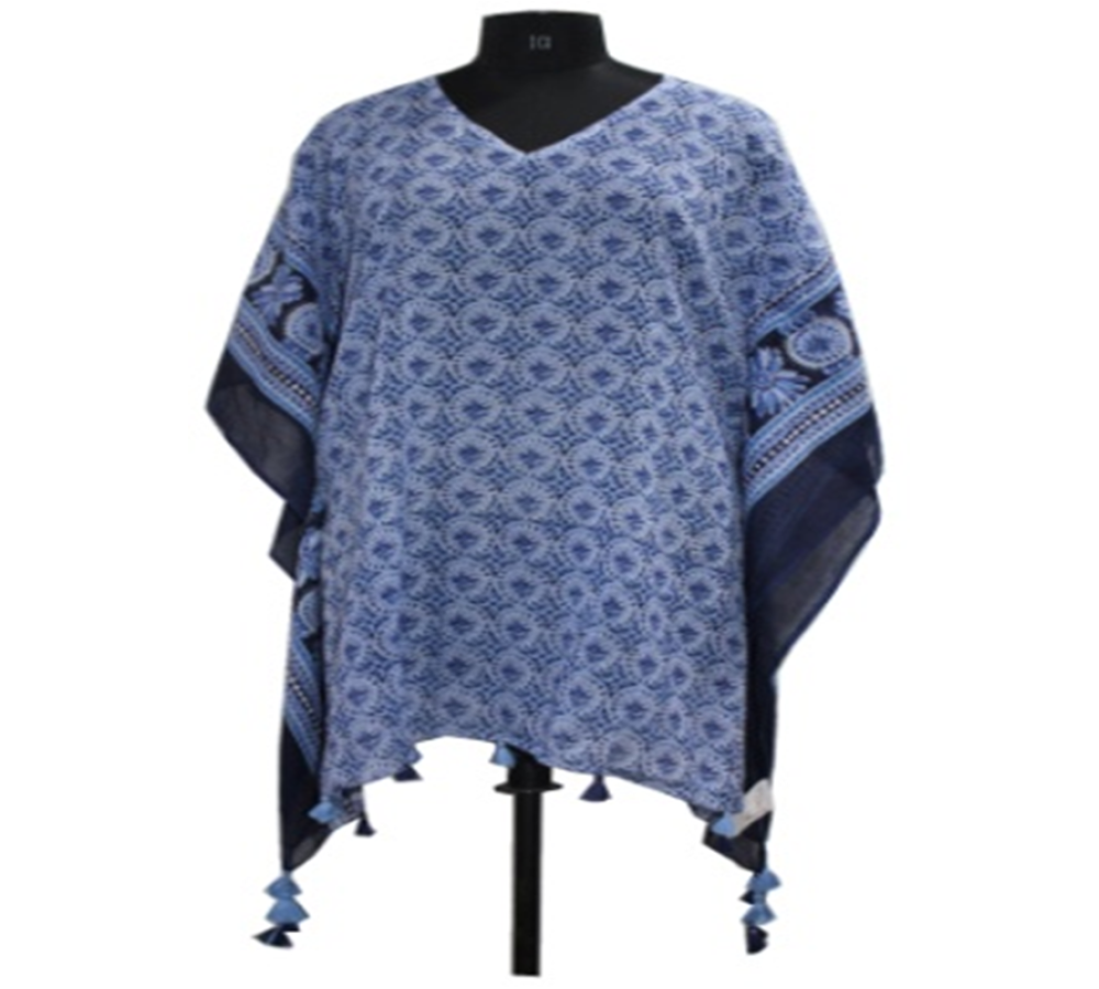 KAFTAN COTTON PRINTED WITH TASSELS  KAFTAN COTTON PRINTED WITH TASSELS
