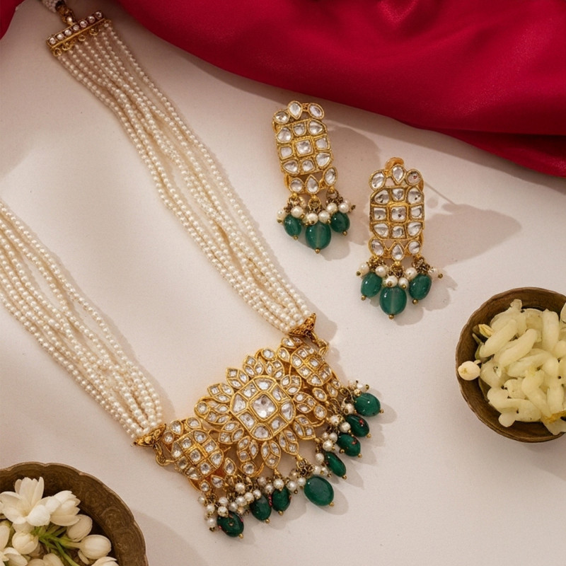 ELABORATE KUNDA JADAU NECK SET