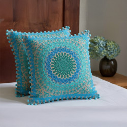 CUSHION COVER CHAKRAS AQUA AND BLUE