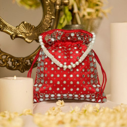 POTLI EVENING BAG, DELICATE MIRROR WORK
