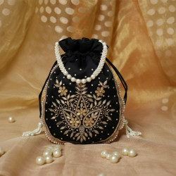 POTLI EVENING BAG, RICHLY EMBROIDERED