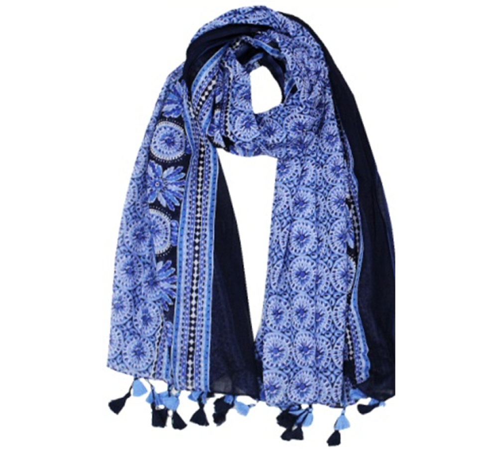 STOLE COTTON PRINTED WITH TASSELS 