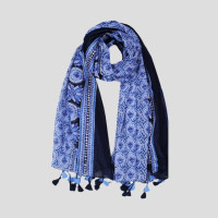 STOLE COTTON PRINTED WITH TASSELS