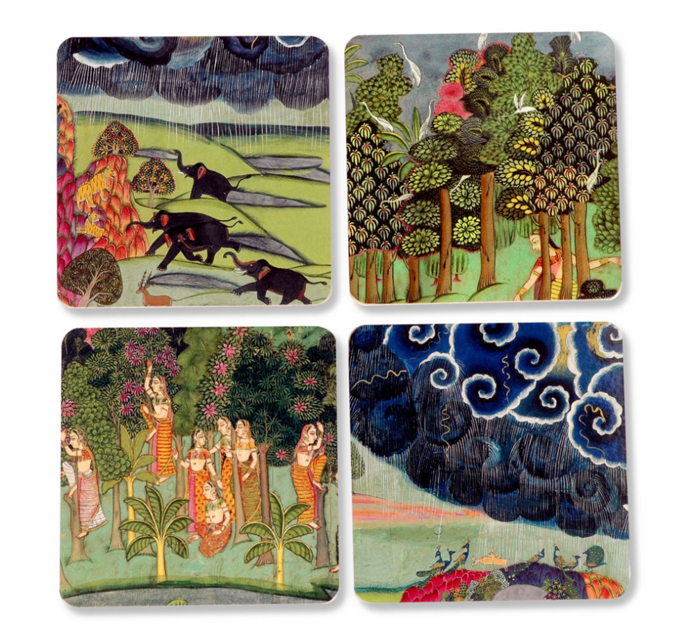 Set of 4 Coasters with Holder 