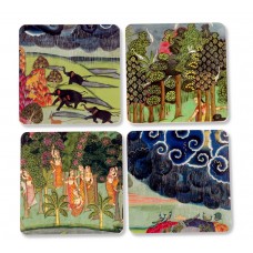 Set of 4 Coasters with Holder 