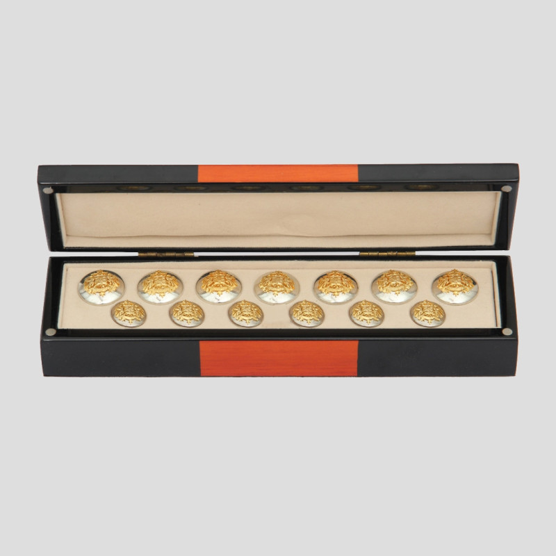 Royal Crest Blazer Button Set - Silver Plate