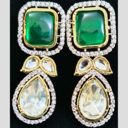Earrings Kundan Green