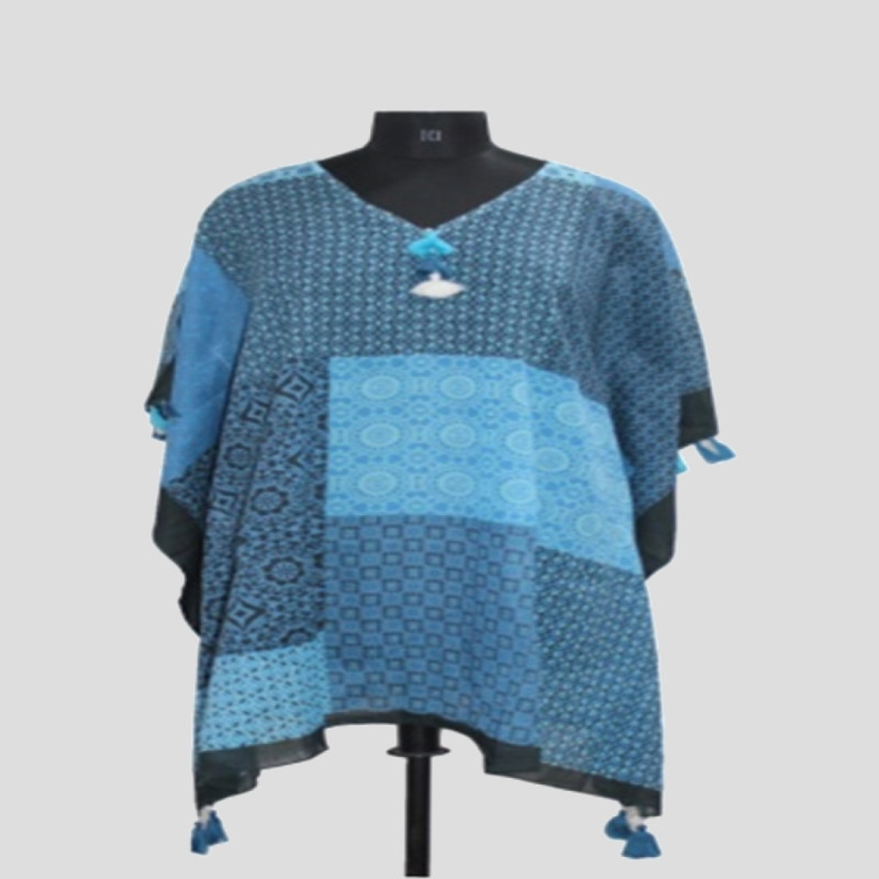 KAFTAN COTTON PRINTED WITH TASSELS