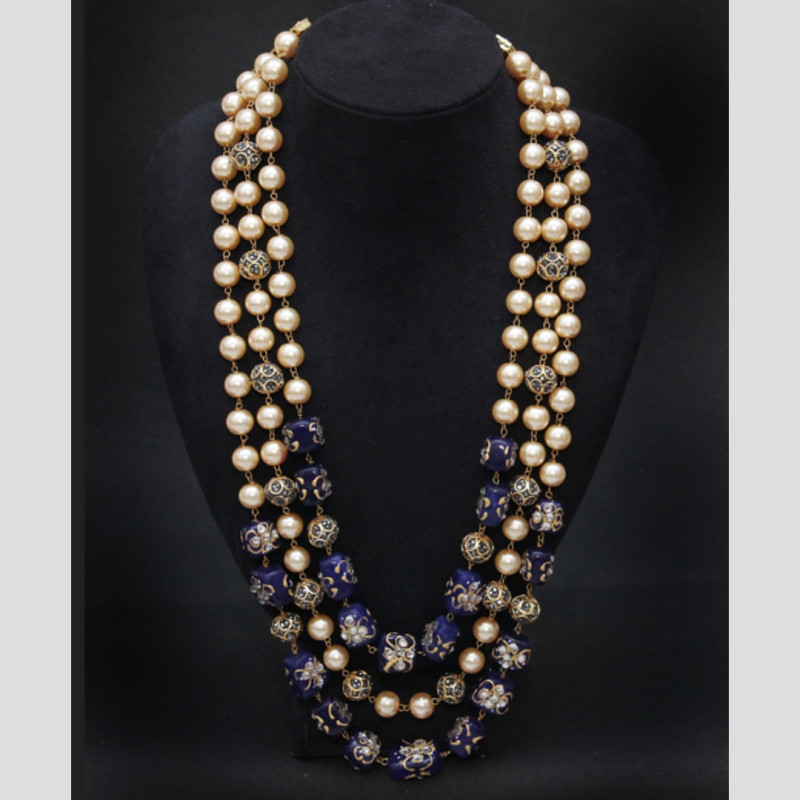 NECKLACE PEARLS,MARCASITE BEADS,BLUE ONYX