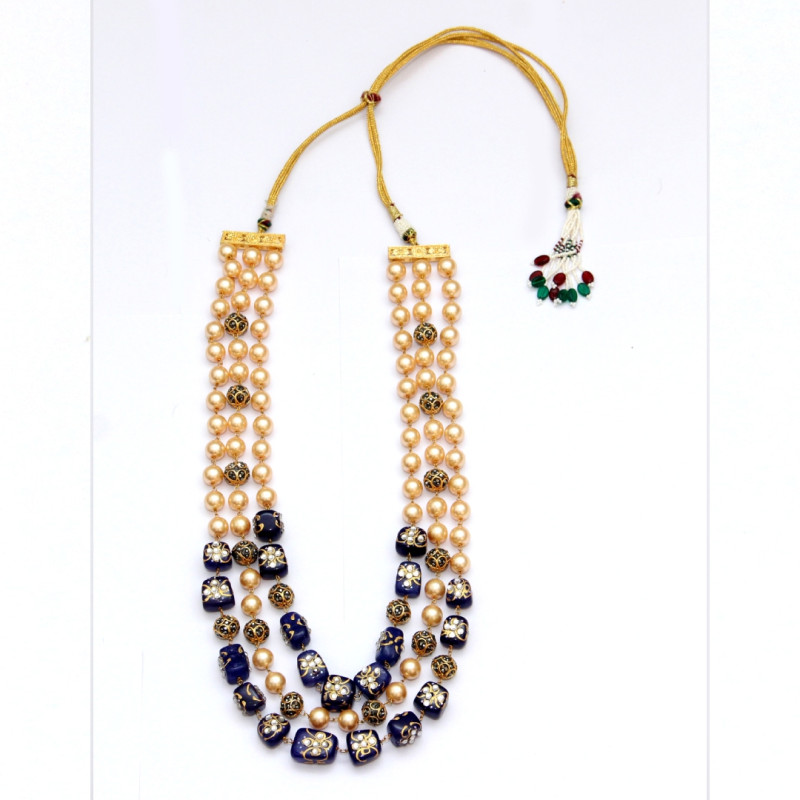 NECKLACE PEARLS,MARCASITE BEADS,BLUE ONYX
