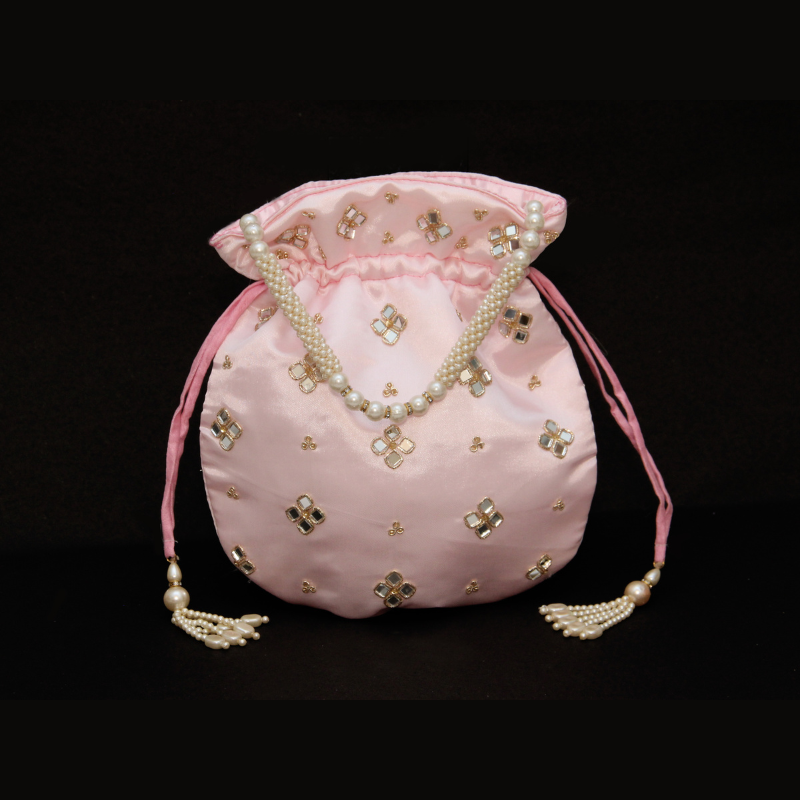 POTLI EVENING BAG, RICH MIRROR WORK